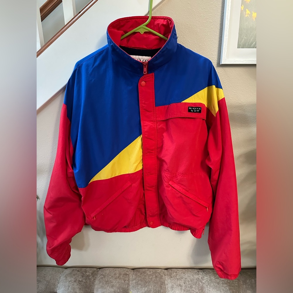 Vintage 80s SKYR Colorblock Ski Snowboarding Pullover Windbreaker Mens Jacket L